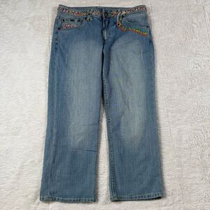 Vintage Y2K Luxurie Beaded Women’s Cropped Capri Denim Jeans